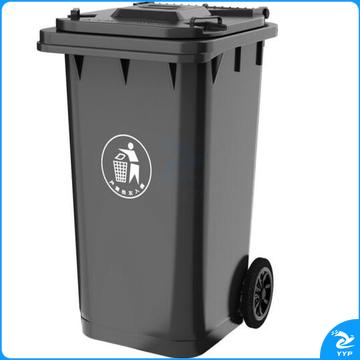 科力邦(Kelibang) 户外垃圾桶 大号加厚120L商用塑料环卫垃圾桶带盖轮工业小区物业翻盖果皮箱 灰色 单个.