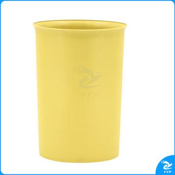 白云清洁 AF07011 客房花纹垃圾桶10L(5个装) 酒店办公室收纳桶纸篓无盖垃圾桶 椭圆黄色.