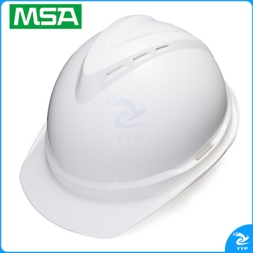 梅思安 豪华型ABS透气安全帽配一指键帽衬(白色，黄色,等）