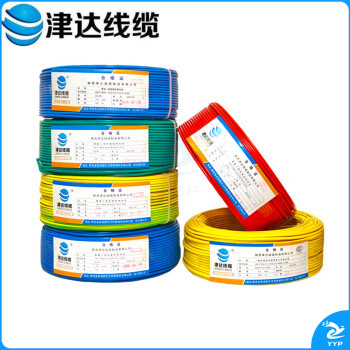津达线缆  ZC-BV6 蓝色电线 国标阻燃单股铜芯绝缘电线 100米/盘