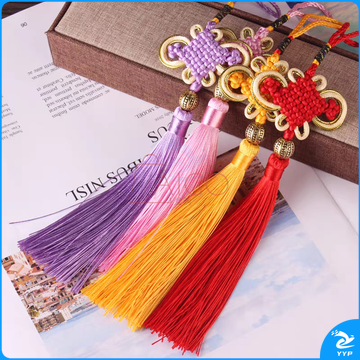 中国结流苏穿珠成品8盘金边富贵结服装挂件吊坠古风手工艺品吊穗10条装