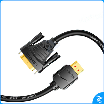 山泽(SAMZHE) HDMI 转DVI连接线高清数字双向互转视频转换线DH-8010 1米 黑色