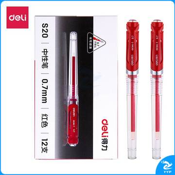 得力S20中性笔0.7mm子弹头（单位：支）红色