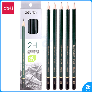 得力7082-2H高级绘图铅笔(绿色).