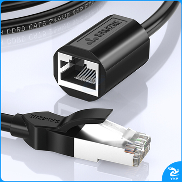 山泽(SAMZHE)620YC网线延长线RJ45电脑网络宽带延长接头6类纯铜公对母连接线网络连接器2米 黑色