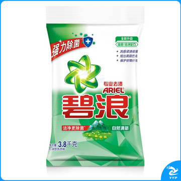 碧浪洗衣粉大袋家庭装自然清新型无磷去油渍污渍家用 洗衣粉碧浪 自然清新 3.8千克