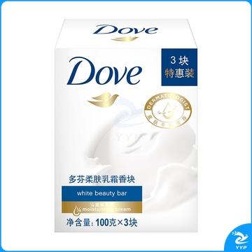 多芬(DOVE)香皂 柔肤乳霜香块100gx3