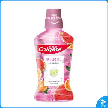 高露洁活力鲜果味漱口水 酒精清洁温和口感清新口气有助蛀 1瓶 250ml