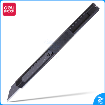得力(deli)TD201小号30°薄款黑刃金属外壳办公家用美工刀/裁纸刀