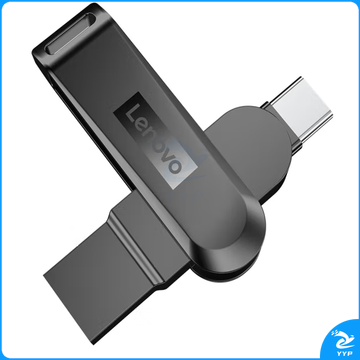 联想（Lenovo）128GB Type-C USB3.1 手机U盘 X3C 深空灰 全金属 双接口旋转 高速读写手机电脑两用优盘