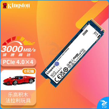 金士顿(Kingston) 2TB SSD固态硬盘 M.2接口(NVMe协议 PCIe 4.0×4)兼容PCIe3.0 NV2系列 读速高达3000MB/s 