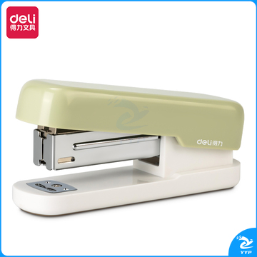 得力(deli)TA301-A 12#学生办公订书机 马卡龙色 适配24/6或26/6订书钉 浅绿色