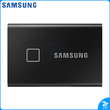 三星SAMSUNG Type-c USB3.1/2移动硬盘SSD固态 安全加密 小巧便携 T7 Touch 经典黑指纹识别 1TB