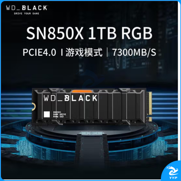 西部数据（Western Digital）2T SSD固态硬盘 M.2接口（NVMe协议） WD_BLACK SN850X RGB炫酷版 PCIe Gen4  