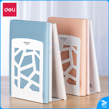 得力9268彩之窗铁书立(白色)(2片/付) .