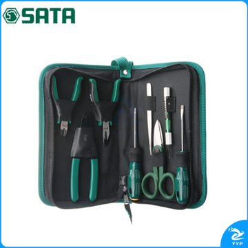 世达（SATA）8件电子工具组套/8件套组合螺丝刀尖嘴钳电工剪电子工具套装03750