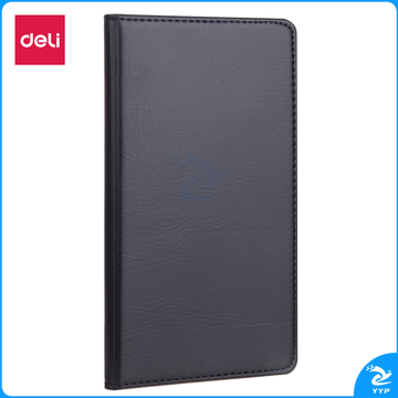 得力7903皮面笔记本(黑)-80张-48K(本)