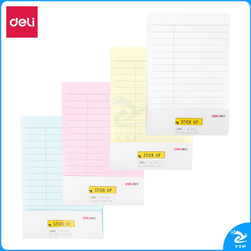 得力12本480页 (102*152mm)横线款便利贴纸 彩色记事贴/ 便签本/ 自粘留言本(混)40张/本21527（12包）