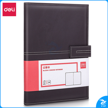 得力3344单包插芯皮面本-16K-250mm*175mm/120张(棕)(本)