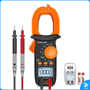 胜利仪器（VICTOR）钳形表 万用表 数字电流表 交流钳形万用表 钳型万能表 交直流600A VC606C+充电套装