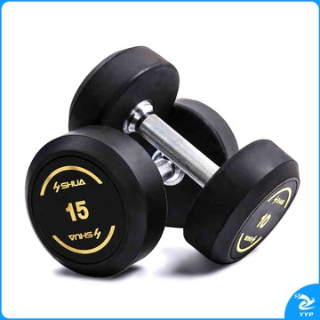 舒华（SHUA）R390-5KG 包胶哑铃组合健身房健身器材哑铃架专业运动健身器械  包胶哑铃【一对】