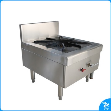 御丰 自吸风单眼低汤灶  不锈钢矮脚炉  尺寸：600×700×500    熄火保护 电子打火 货号：ZF