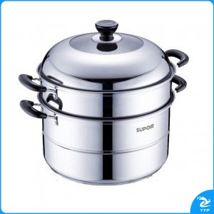 苏泊尔/SUPOR SZ30B5 蒸锅 304不锈钢双层蒸笼 电磁炉燃气煤气通用 复底蒸锅30CM