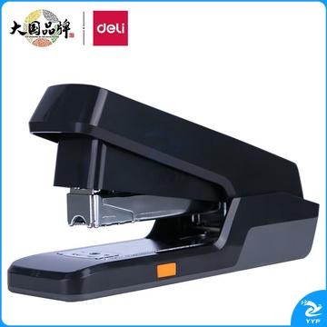 得力(deli)创新型12#省力订书机 推出式两段结构订书器 黑色0476