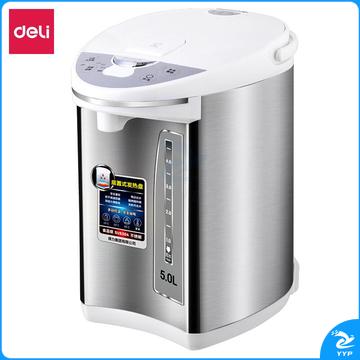 得力(deli)不锈钢电热水瓶-5L 手提式手柄(银色）85601