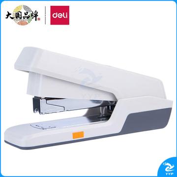 得力(deli)创新型12#省力订书机 推出式两段结构订书器 白色0476