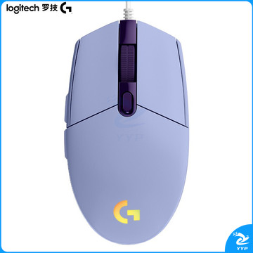 罗技（G）G102 LIGHTSYNC 游戏鼠标 淡紫色 RGB鼠标 轻量化设计 吃鸡鼠标 赛博朋克 200-8000DPI