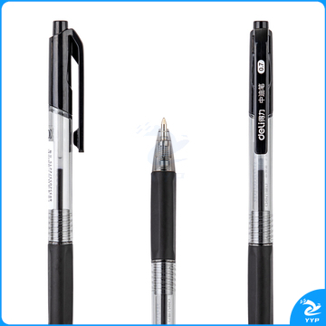 得力(deli)0.7mm低粘度圆珠笔中油笔 英文书法笔36支/盒DL-S319黑 办公用品