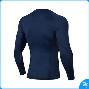 李宁(LI-NING)健身服男款速干长袖T恤跑步上衣羽毛球服AUDN155-5 藏青蓝M