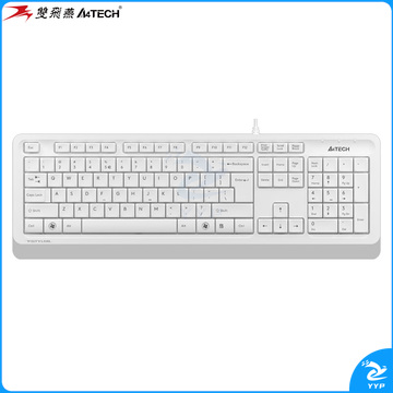 双飞燕（A4TECH）飞时代FK10 键盘 有线键盘 办公键盘 全尺寸 超薄时尚 象牙白