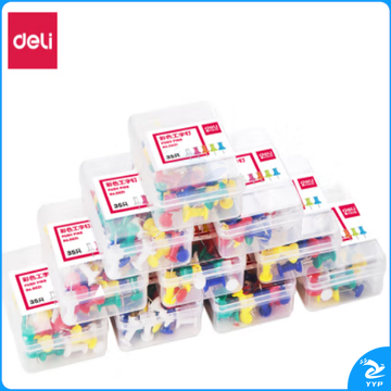 得力 deli 得力0021彩色工字钉(混)(35枚/盒).