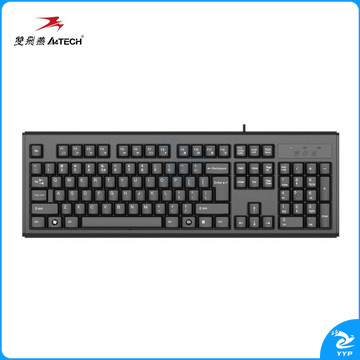 双飞燕（A4TECH) WK-100 键盘 有线键盘 办公键盘 USB笔记本台式机通用键盘 104键 黑色