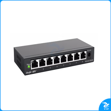 锐捷(Ruijie)5口8口交换机千兆百兆非网管铁壳桌面型 企业级网络分流器 家用工程网线分线器 RG-ES108GD 8口千兆交换机