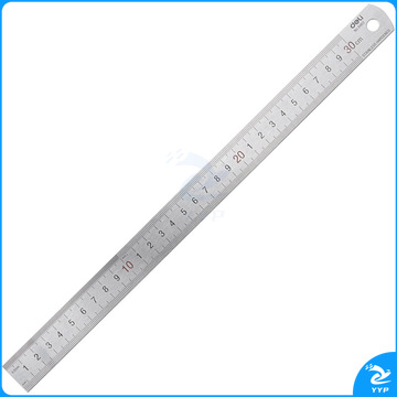 得力(deli)30cm不锈钢直尺 测量绘图刻度尺子 带公式换算表 办公用品 8463