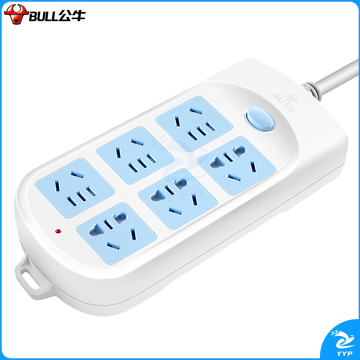公牛(BULL) 超功率过载保护 新国标/插线板/插排/排插/接线板 GN-603 6位总控全长3米