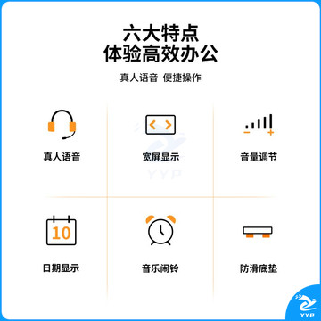 得力(deli)12位宽屏带闹铃语音计算器 办公桌面计算机 办公用品 白色1531
