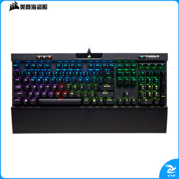 美商海盗船 (USCORSAIR) K70 RGB MK.2 机械键盘 游戏键盘 游戏键盘 全尺寸 RGB 铝框体 黑色 樱桃青轴