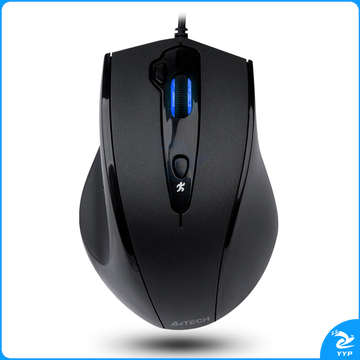 双飞燕（A4TECH）N-810FXS 静音鼠标 有线鼠标 办公鼠标 便携鼠标 右手鼠标 DPI可调 绅士哑黑