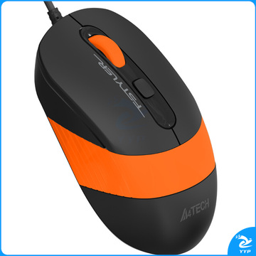 双飞燕（A4TECH）FM10飞时代鼠标 有线鼠标 办公鼠标 便携鼠标 对称鼠标 防滑双色裙翼 时尚 活力橙