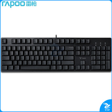 雷柏（Rapoo） V860 机械键盘 有线键盘 游戏键盘 104键 原厂Cherry轴 吃鸡键盘 黑色 樱桃茶轴