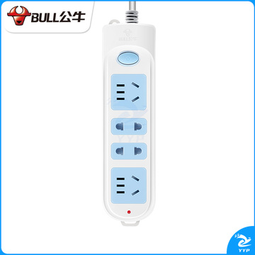 公牛插座带开关1.8米4插位4孔GN-607新国标插座/插线板/插排/排插/接线板/拖线板/电插板 5米GN-607