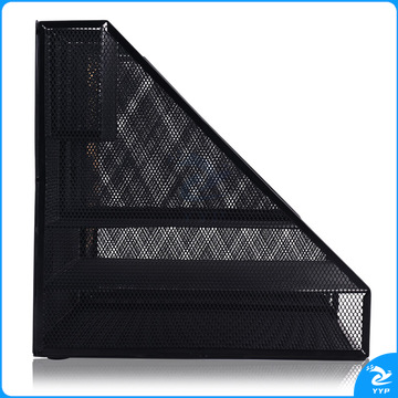 得力(deli)多功能金属网材组合式文件框 分层收纳文件栏/文件筐/资料框 办公用品 黑色9832