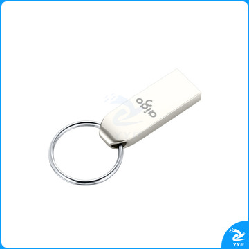 爱国者（aigo）64GB USB2.0 U盘 U268迷你款 银色 金属车载U盘