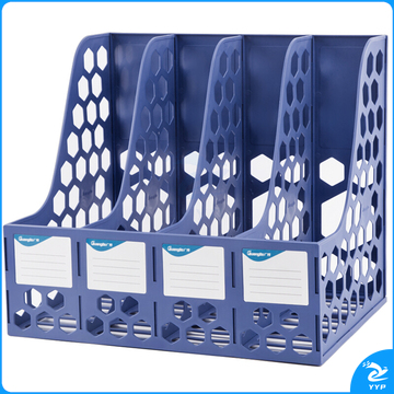 广博(GuangBo) 稳固型四联文件框 文件筐 文件架 收纳栏办公用品 蓝色 WJK9399
