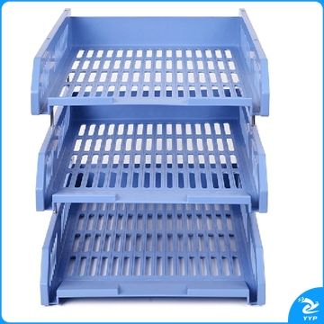 齐心（COMIX）B2060 加厚加固三层文件盘/文件座/文件框 蓝色