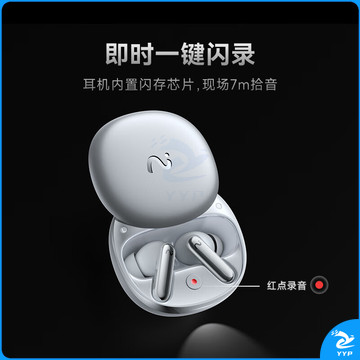 科大讯飞录音降噪会议耳机Pro2幻影银一键闪录AI会议助理同传翻译主动降噪苹果华为通用